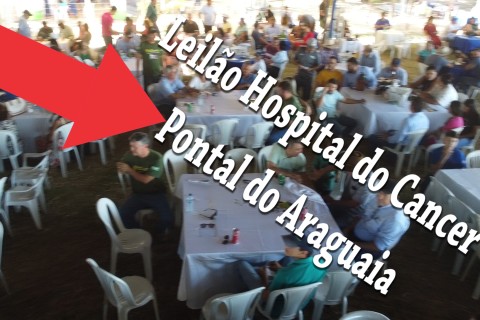 JP entrevista varias pessoas no Leilao do Hospitaldo Cancer em Pontal do Araguaia