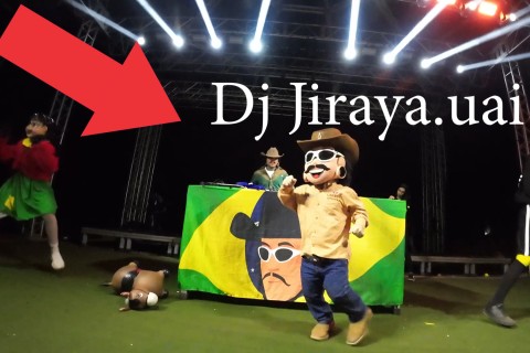 Dj  Jiraya.Uai e seus persomagens fizeram a festa na Festa do Peão de Araguaiana