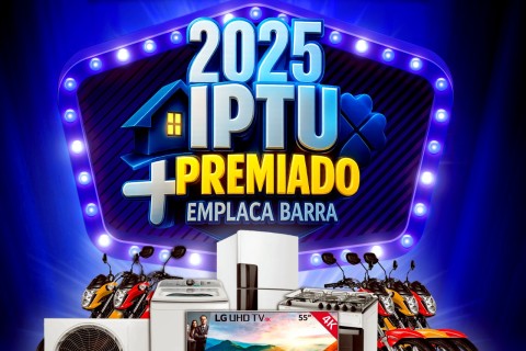 *IPTU Premiado e Emplaca Barra 2025: Pague seus débitos e concorra a um show de prêmios*  🏡🚘🗳️🎁🏍️✨